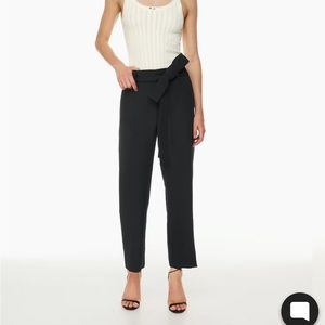 ARITZIA Wilfred Tie Front Pant - Black